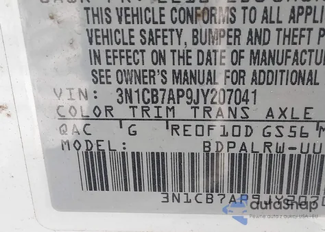 2018 Nissan Sentra Sr Turbo from USA, damaged, VIN 3N1CB7AP9JY207041